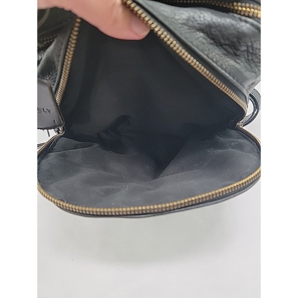 Burkely Black Leather Backpack Handbag 9x9x4